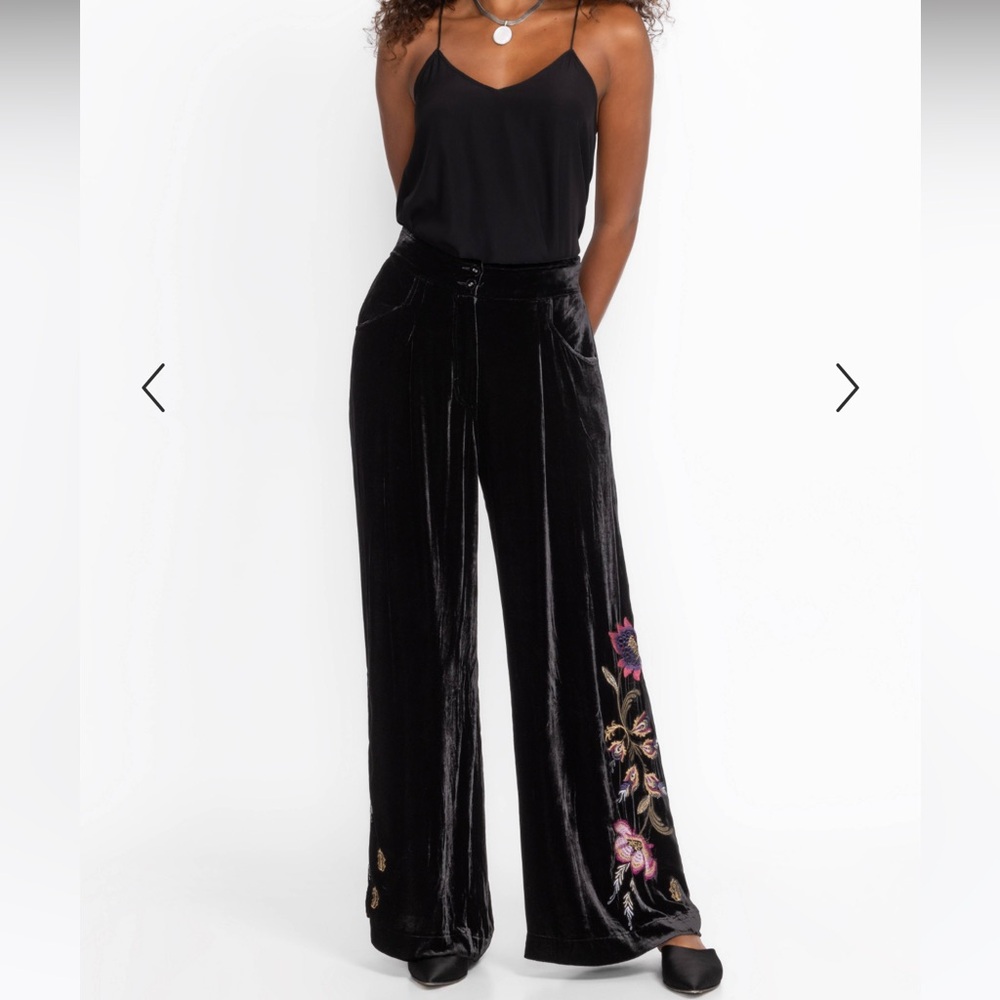 New Johnny Was Black Steffania Wide Leg Pleat Pants size S - Picture 4 of 16